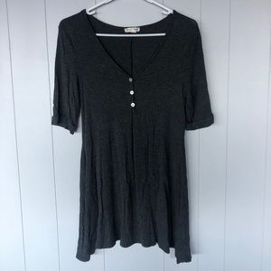 charcoal grey half sleeve t-shirt dress
